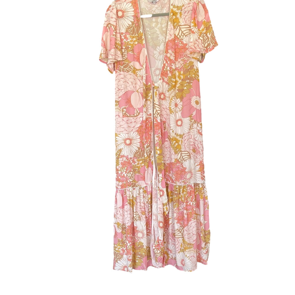 Floral Pink and Gold Maxi Dress - Picture 2 of 13